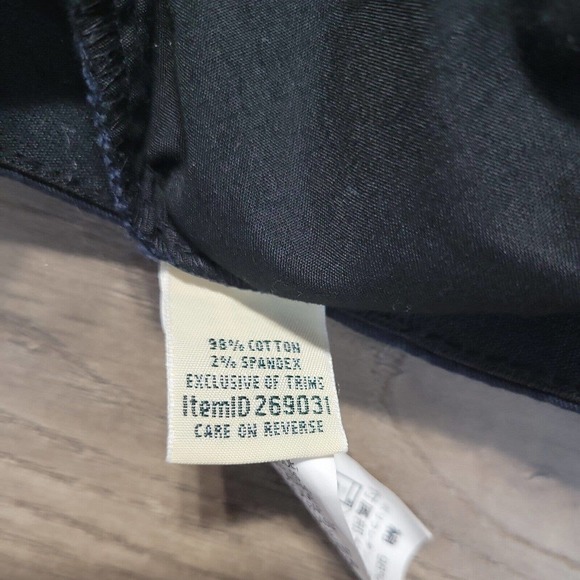 LL Bean Pants Women's 12 Classic Fit Elastic Waist Crop Black Flat Front - Picture 5 of 9